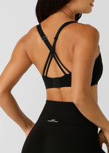 画像をギャラリービューアに読み込む, ローナ 102450 フレックスアピール モールド スポーツブラ(BLACK, BEACH HOUSE BLUE)
