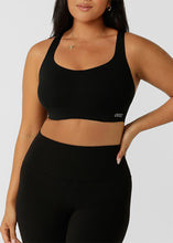 画像をギャラリービューアに読み込む, ローナ 102450 フレックスアピール モールド スポーツブラ(BLACK, BEACH HOUSE BLUE)