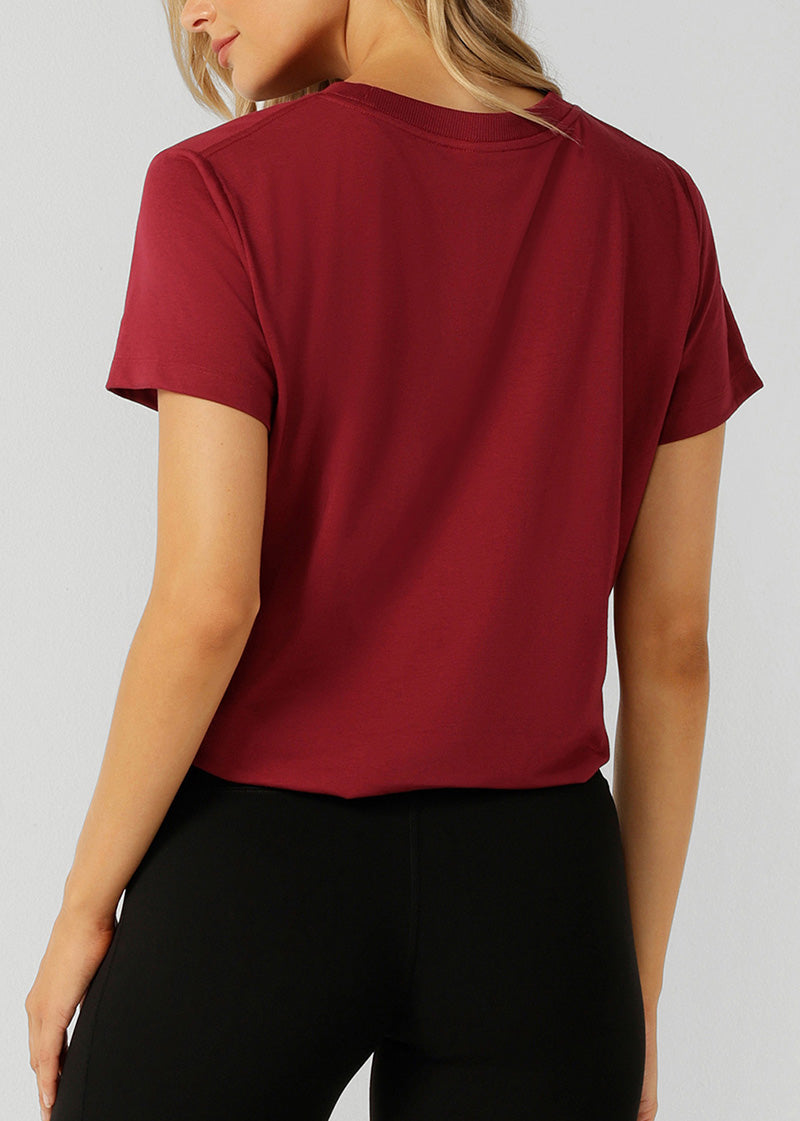ラスト1点 ローナ LB0380 ロータス Tシャツ BERRY RED
