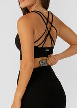 画像をギャラリービューアに読み込む, ローナ LB0395 ロータス ロングライン スポーツブラ BLACK