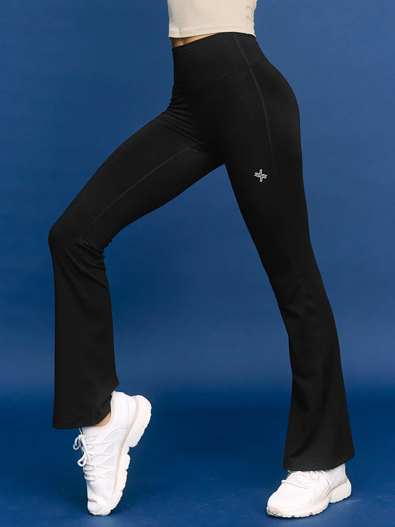 xexymix XELLA INTENTION XWFLG02H3　９分丈フレアレギンス 　BLACK