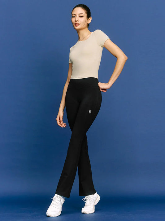 xexymix XELLA INTENTION XWFLG02H3　９分丈フレアレギンス 　BLACK