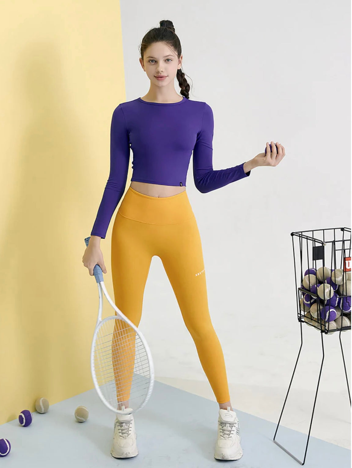 XP9157T BLACK LABEL シグネチャー360N 9分丈 レギンス citrus yellow