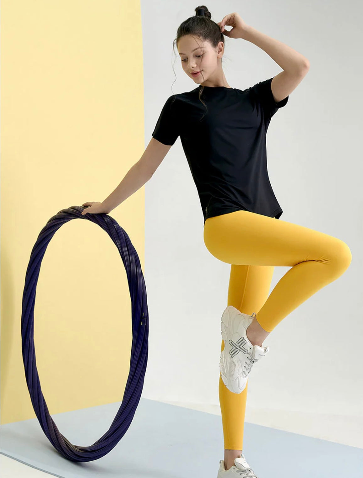 xexymix XP9157T BLACK LABEL シグネチャー360N 9分丈 レギンス citrus yellow