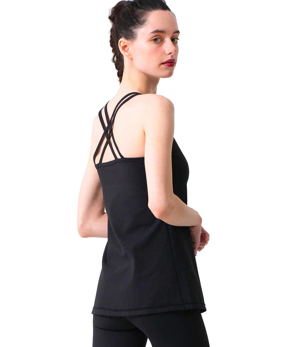 [Loopa] ルーパ カップ付き ダブルストラップ キャミソール  ﾌﾞﾗｯｸ