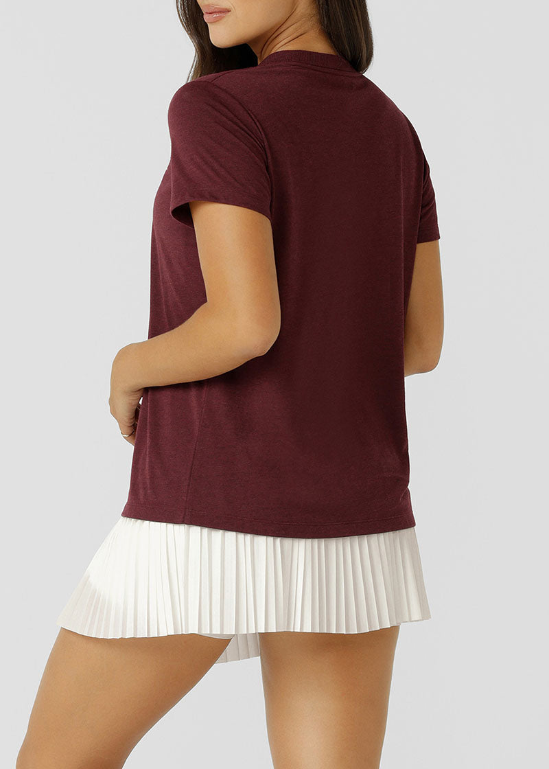 [NEW] ﾛｰﾅ LB0380 ﾛｰﾀｽTｼｬﾂ PLUM RED MARL