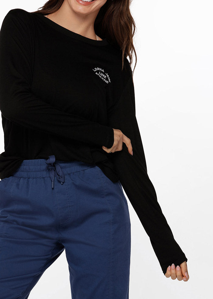 ﾛｰﾅ LB0394 ﾛｰﾀｽﾛﾝｸﾞｽﾘｰﾌﾞﾄｯﾌﾟ (Black)