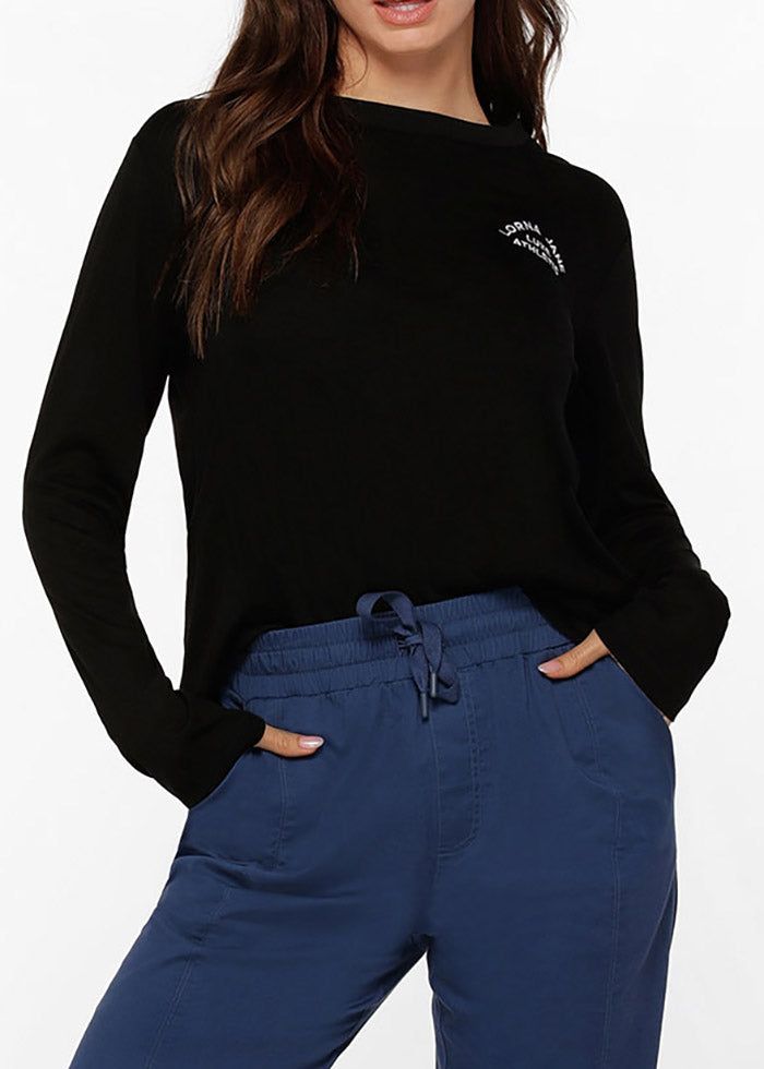 ﾛｰﾅ LB0394 ﾛｰﾀｽﾛﾝｸﾞｽﾘｰﾌﾞﾄｯﾌﾟ (Black)