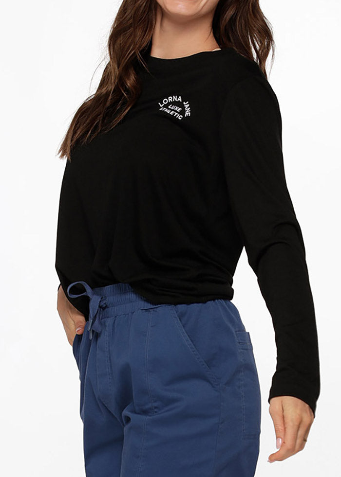 ﾛｰﾅ LB0394 ﾛｰﾀｽﾛﾝｸﾞｽﾘｰﾌﾞﾄｯﾌﾟ (Black)