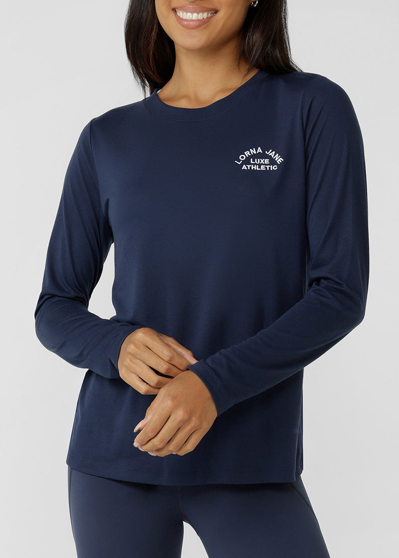 [NEW] ﾛｰﾅ LB0394 ﾛｰﾀｽ ﾛﾝｸﾞｽﾘｰﾌﾞﾄｯﾌﾟPLATINUM NAVY