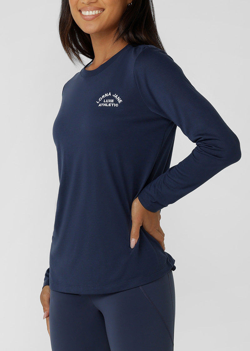 [NEW] ﾛｰﾅ LB0394 ﾛｰﾀｽ ﾛﾝｸﾞｽﾘｰﾌﾞﾄｯﾌﾟPLATINUM NAVY