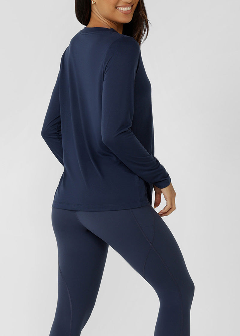 [NEW] ﾛｰﾅ LB0394 ﾛｰﾀｽ ﾛﾝｸﾞｽﾘｰﾌﾞﾄｯﾌﾟPLATINUM NAVY